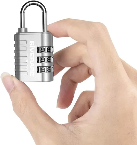 Miniatura 4 de GIVERARE Paquete de 8 cerraduras de combinación, candado de 3 dígitos sin llave, cerraduras de equipaje reiniciables para mochila, gimnasio, escuela