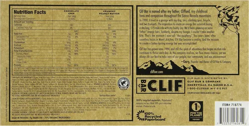Miniatura 2 de Clif Bar Paquete variado, chispas de chocolate, mantequilla de maní crujiente, 2.4 oz. Barras nutricionales, 24