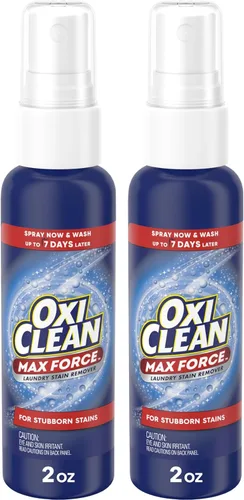OxiClean Max Force - Spray quitamanchas para lavandería, artículos esenciales para recién nacidos y bebés, tratamiento de manchas para viajes y