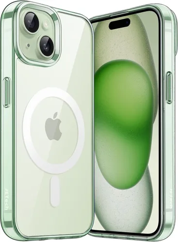 Miniatura 12 de JETech Funda magnética para iPhone 15 de 6.1 pulgadas, compatible con MagSafe, carga inalámbrica, a prueba de golpes, con parte trasera transparente