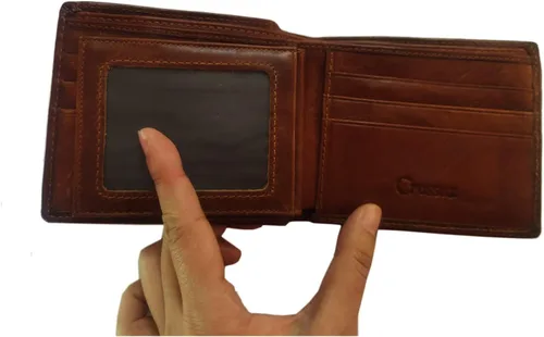 Miniatura 73 de Hombres Cool Eagle Wolf Caballo Totem Cuero Vaca Vertical Cartera Cremallera Multi-tarjeta Titular, Tótem de caballo, Minimalista
