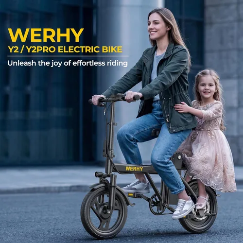 Miniatura 8 de WERHY Bicicleta eléctrica para adultos, motor de 500 W, bicicleta eléctrica plegable de velocidad máxima de 20 MPH, bicicletas eléctricas de 14