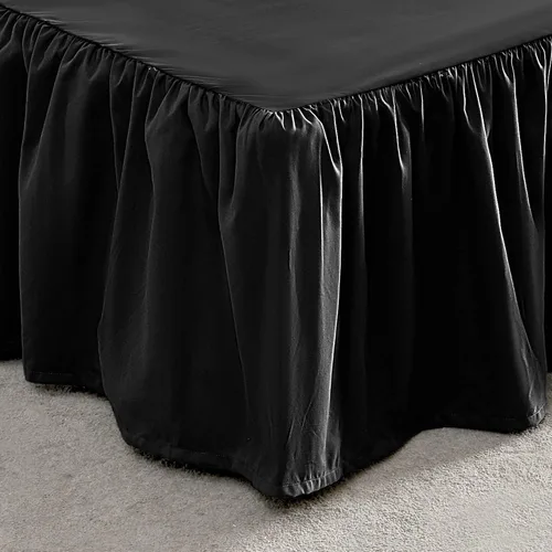 Miniatura 10 de SLEEP ZONE - Faldas plisadas de cama tamaño completo, con caída a medida de 15 pulgadas, de fácil ajuste, antiestáticas, resistentes a la Beige