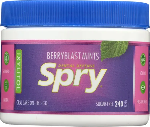 Miniatura 20 de Spry Xylitol Berry Blast - Caramelos sin azúcar, promueve la salud oral, aumenta la producción de saliva, detiene el mal aliento, sin OMG, sin