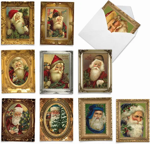 Miniatura 9 de The Best Card Company - 10 tarjetas navideñas de Santa con sobres - Juego surtido en caja, tarjetas navideñas para niños (4 x 5.12 pulgadas)