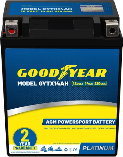 Miniatura 9 de Goodyear GYTX4L - Batería AGM de 12 voltios 4 AH, 50 CCA, recargable de alto rendimiento, sin mantenimiento, SLA - AGM para motocicleta, ATV, UTV, 4