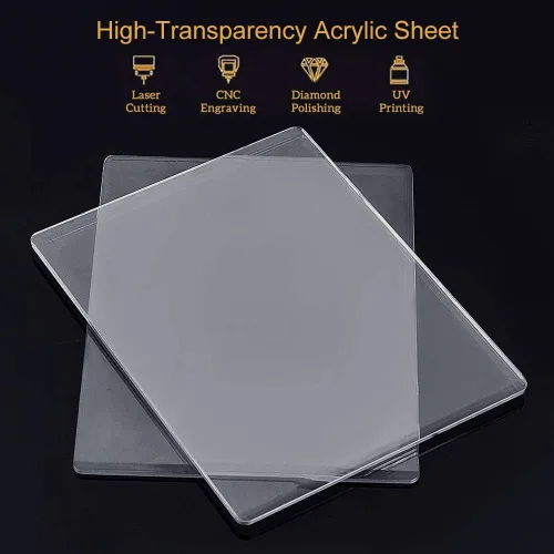 Miniatura 3 de BENECREAT Paquete de 2 almohadillas de corte acrílicas transparentes de 7.5 x 6 pulgadas, placas de corte de acrílico transparente