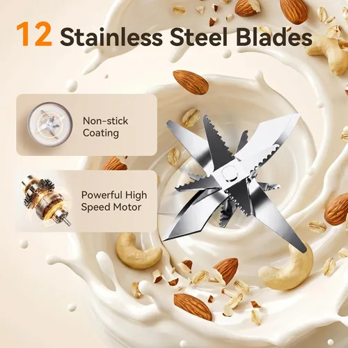 Miniatura 2 de Licuadora automática de leche de nueces, 20 onzas, máquina casera de leche de soja para leche de origen vegetal, coco, avena, almendras, bebidas