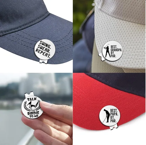 Miniatura 6 de Divertidos marcadores de pelota de golf con clip para sombrero, accesorios de golf para hombres, regalos de golf de jubilación de cumpleaños para I