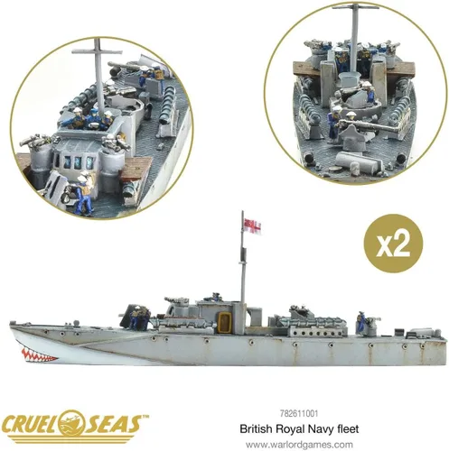Miniatura 3 de Cruel Seas Warlord British Royal Fleet 1:300 WWII Naval Militar Wargaming Kit de modelo de plástico 782611001