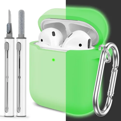 Miniatura 25 de Funda Protectora para AirPods 1/2, viene con kit de limpieza, funda protectora de silicona suave con hebilla, compatible con estuche de carga