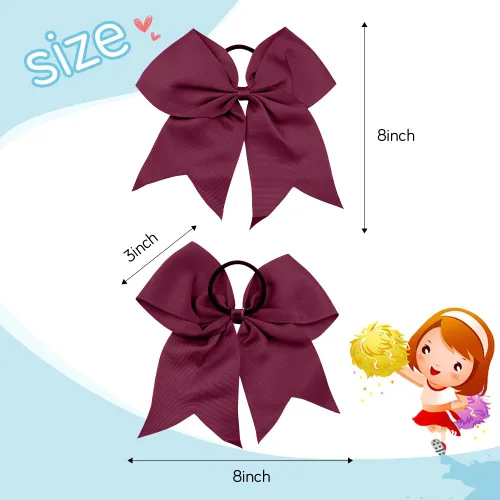 Miniatura 5 de Lazos de animación, lazo negro para animadoras, lazos de animadora para animadoras, lazos de animadora, 2 lazos grandes de 8 pulgadas para niñas