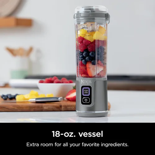 Miniatura 2 de Licuadora portátil Ninja Blast y accesorios, sin cable, recipiente de 18 oz, licuadora personal para batidos y licuados, tapa hermética y pico