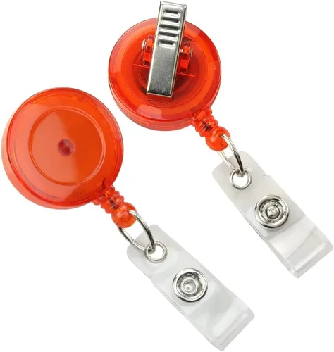Miniatura 15 de Specialist ID - Paquete de 5 soportes translúcidos para carretes de insignias con clip giratorio de cocodrilo, carretes retráctiles de plástico
