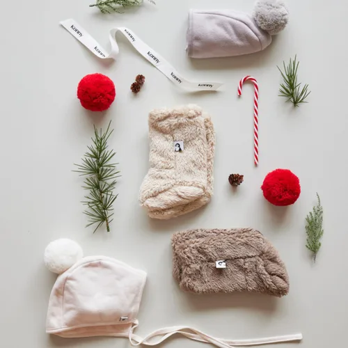 Miniatura 5 de Konny Botines de invierno de forro polar mullidos y acogedores para bebés (beige), regalos de Año Nuevo, calentadores de pies para bebés recién