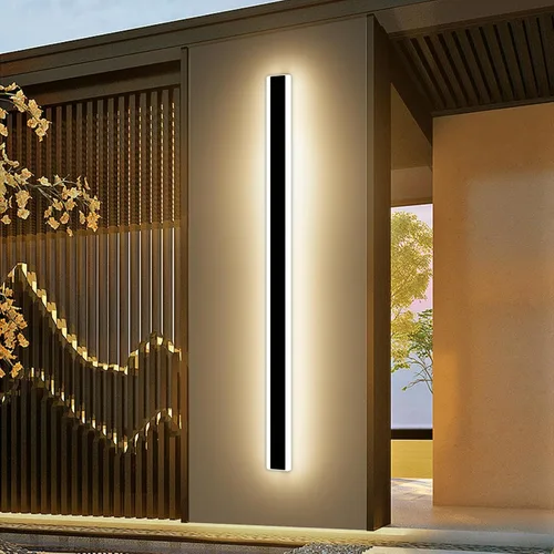 Lámpara de pared lineal para exteriores, apliques de pared modernos de 59 pulgadas con luz blanca cálida de 3000 K, acrílico esmerilado IP65,