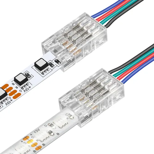 Miniatura 13 de RGBZONE 10 conectores LED de 4 pines, conector RGB de tira a tira para 0.394 in, resistente al agua o no impermeable, SMD 5050/3528 RGB luces