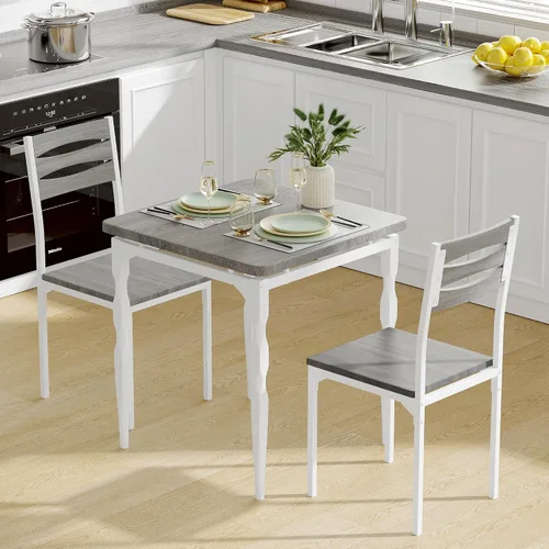 Miniatura 9 de IDEALHOUSE Juego de mesa de comedor de 3 piezas, juego de 2 mesas de comedor y sillas con patas en espiral, juego de comedor para 2, adecuado