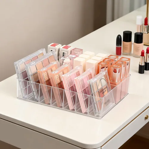 Miniatura 7 de Organizador de Maquillaje para Paleta de Sombras de Ojos y Organizador de Lápiz Labial, Organizador de Paleta de Maquillaje de 7 Secciones Divididas