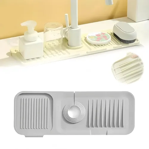 Miniatura 8 de Tapete para grifo para fregadero de cocina, tapete de drenaje de silicona 2026, protector de fregadero de piedra de secado rápido mejorado para Beige