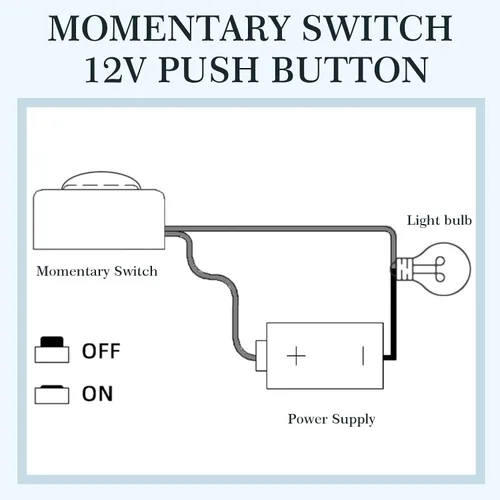 Miniatura 5 de LEIFIDE 4 Piezas Interruptor de Botón Momentáneo 12v 24v Interruptor de Botón Mini de Montaje en Superficie Fácil de Instalar Experimento