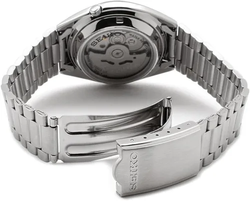 Miniatura 6 de SEIKO 5 Reloj automático para hombre SNXS79 con esfera negra y pulsera de acero inoxidable plateado, Mecánico,Automático,Reloj automático