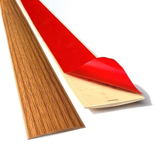 Miniatura 7 de Tira de transición de piso, tiras de cubierta de suelo de transición autoadhesivas, diseño de grano de madera cortable, tira divisora plana de piso