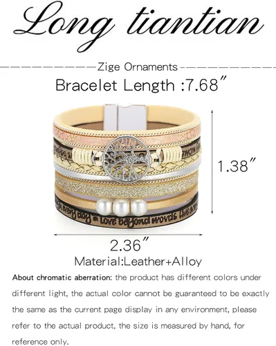 Miniatura 6 de Pulsera envolvente de cuero turquesa, pulseras de cuentas en capas para mujer, pulseras de plumas multicapa, pulsera bohemia occidental para mujer