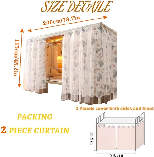 Miniatura 2 de Cortinas para litera individual y doble, cortinas de tienda de campaña para cama, tela a prueba de polvo, cortinas de privacidad para debajo