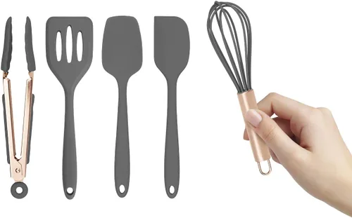 Miniatura 8 de COOK WITH COLOR Juego de utensilios de cocina de silicona, juego de utensilios de cocina, utensilios de cocina de silicona fáciles de limpiar
