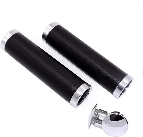 UPANBIKE Empuñaduras de cuero de 7/8 pulgadas con doble bloqueo en agarre ajuste 0.874 in manillar para bicicleta de montaña bicicleta de carretera