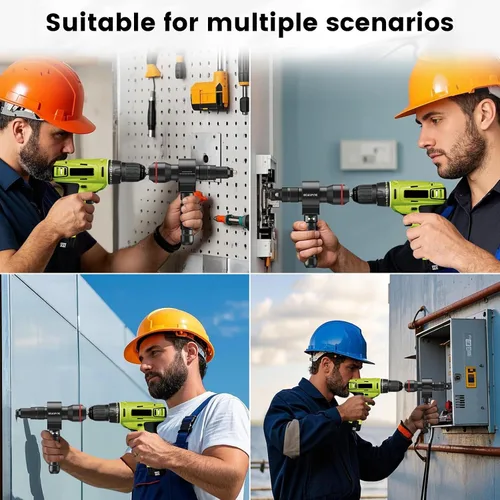 Miniatura 7 de Beaspire Adaptador de pistola de remache eléctrica sin cable para taladro, kit de adaptador de tuerca de remache 2 en 1 con 7 mandriles métricos