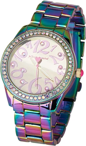 Miniatura 2 de Betsey Johnson Juego de reloj para mujer - Reloj de pulsera con correa de eslabones con pulseras apiladas y esfera de fácil lectura