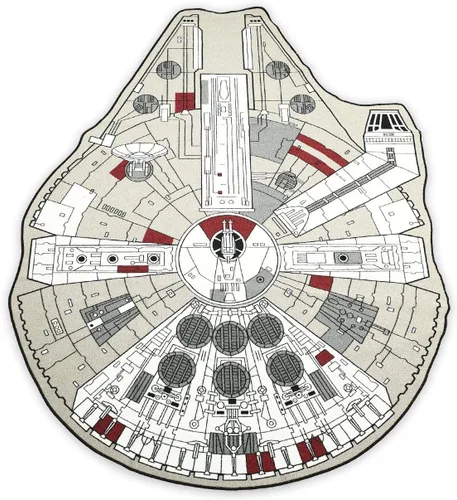 Miniatura 7 de Alfombra pequeña de Star Wars con diseño del Halcón Milenario de Han Solo 39 x 52 pulgadas Halcón Milenario Negro