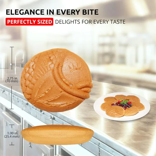 Miniatura 7 de ALDKitchen Taiyaki - Máquina de gofres de pescado Máquina digital antiadherente comercial de gofres de pescado Taiyaki Gold Panadero de 6