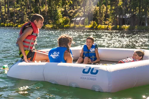 Miniatura 2 de AQUAGLIDE Soaker Lounge - Flotador inflable para 5 personas con malla, multicolor, 27.559055118110237