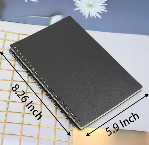 Miniatura 2 de Yansanido Cuaderno en espiral, 4 piezas A5 con tapa dura gruesa de plástico de 7 mm con líneas universitarias de 4 colores, 80 hojas - 160 páginas