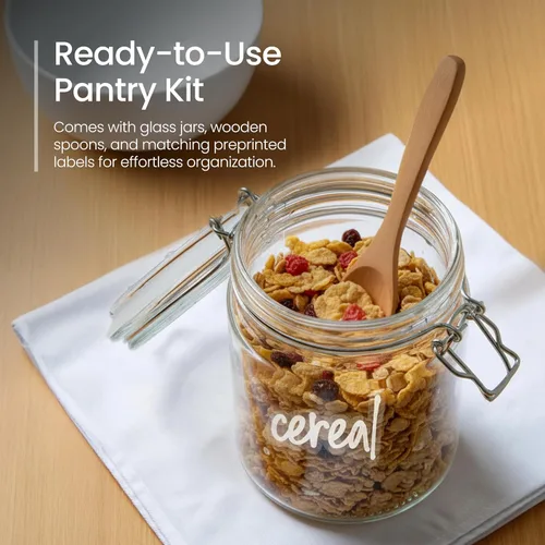 Miniatura 7 de Talented Kitchen Tarros herméticos de conservas Mason – Contenedores de almacenamiento de alimentos multiusos con tapas para suministros