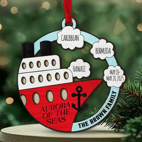 Miniatura 9 de Adorno de Navidad personalizado para parejas - Texto personalizado, lindo adorno de playa, vacación memorable, recuerdo de boda, casados en Hawái