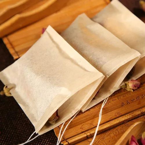 Miniatura 4 de NEPAK 600 bolsas de filtro de té desechables para té suelto, bolsa vacía con cordón para té de hojas sueltas, con papel 100% natural sin blanquear