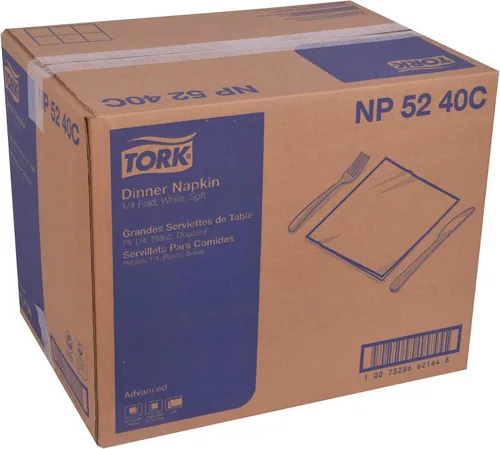 Miniatura 9 de Tork Advanced NP5240C Servilletas suaves, plegadas en 1/4, diseño de hojas en relieve, 2 capas, 15 pulgadas de ancho x 16.25 pulgadas, color blanco