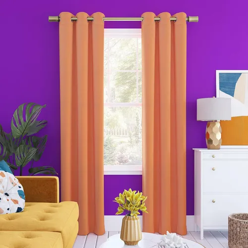 Miniatura 15 de Sun Zero Halton Bright Vibes Panel de Cortina Opaca Total con Ojales, 40" x 63", Azul Clásico