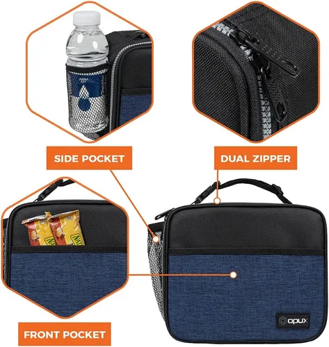 Miniatura 4 de OPUX Fiambrera aislada de primer nivel para adultos, hombres y mujeres Fiambrera suave y hermética infantil para niños, niñas Reutilizable, Azul