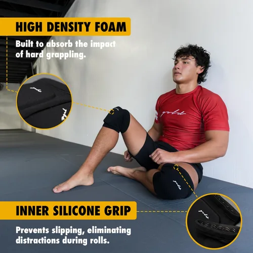 Miniatura 2 de Gold BJJ Rodilleras para Jiu Jitsu, Wrestling y MMA - Juego de 2 (pequeño)