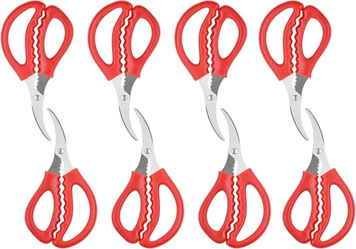 Tijeras de mariscos de cocina, tijeras multifuncionales de acero inoxidable, tijeras de mariscos, tijeras de cangrejo para langosta, tijeras de 8