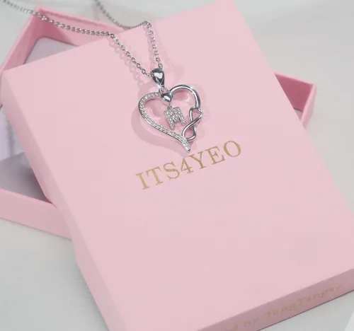 Miniatura 5 de Collar de plata de ley 925 con dije de corazón infinito, collar de plata con dije de circón para mujer, regalo de joyería para mujeres, esposas