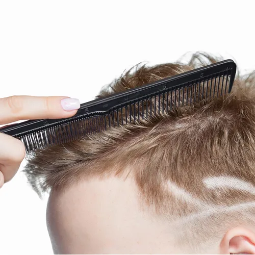 Miniatura 3 de Styling Gear #150 - Juego de 3 peines de corte de barbero, para hombre y mujer, para peinado, barba y bigote. Fabricado en los Estados Unidos (negro)