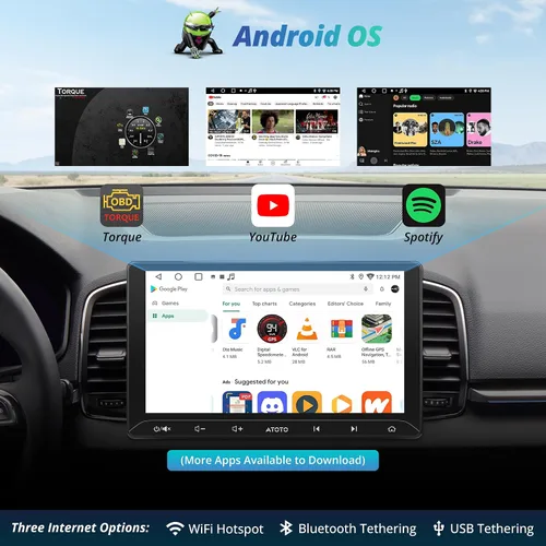 Miniatura 7 de A5L Estéreo de coche Android de 10.1 pulgadas de doble DIN, CarPlay inalámbrico y Android Auto, DriveChat AI, Salida HDMI, Control IoT, Arranque
