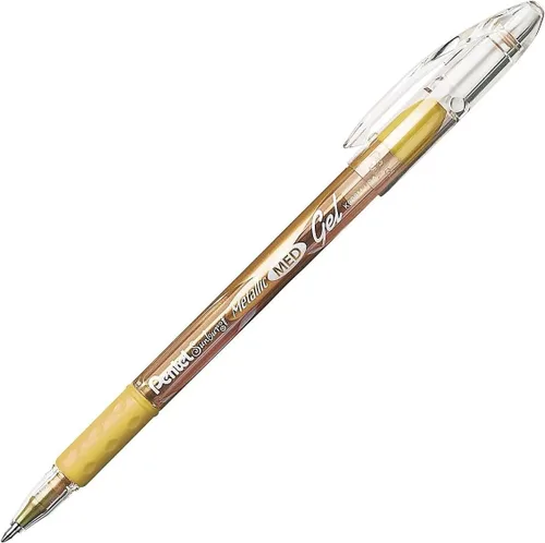 Miniatura 4 de Pentel Sunburst - Bolígrafo de gel metálico, línea media, tinta dorada y plateada permanente, paquete de 2 (K908MBP2XZ)