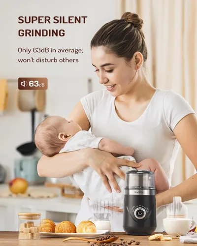 Miniatura 3 de Shardor - Molinillo ajustable de grano de café eléctrico, para hierbas/especias, molinillo de espresso con 1 cuenco extraíble de acero inoxidable